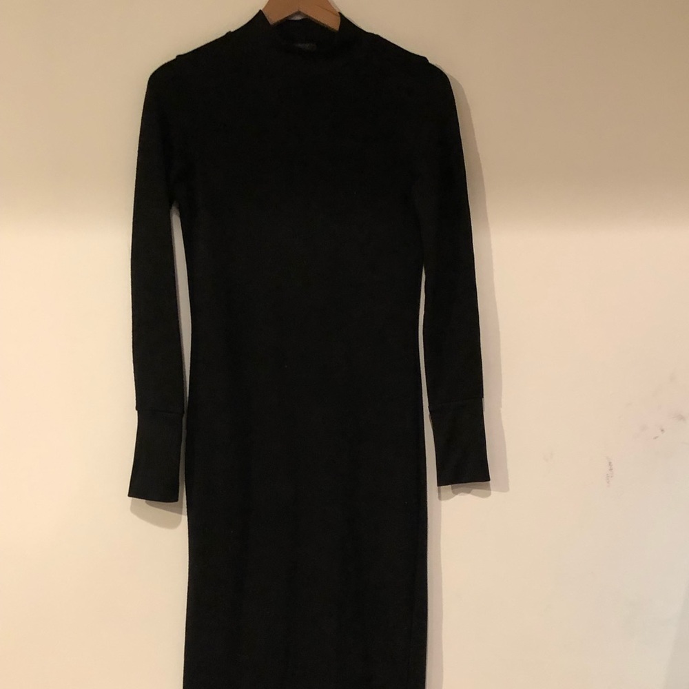 Zara Black Bodycon Cotton Dress - L